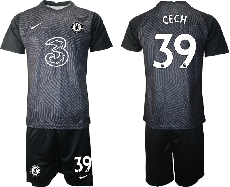Men 2021 Chelsea black goalkeeper #39 soccer jerseys